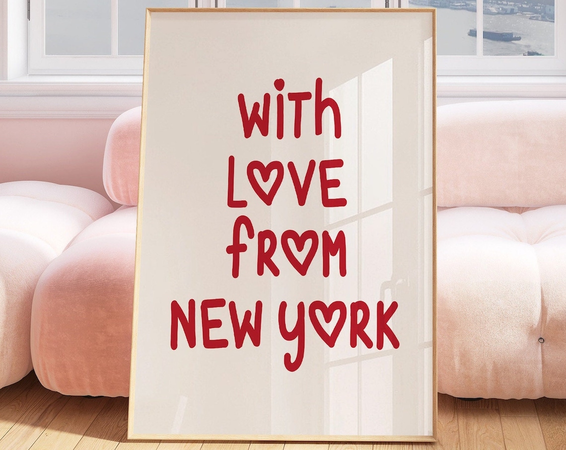 New York Minimalist Art Print, NYC Heart