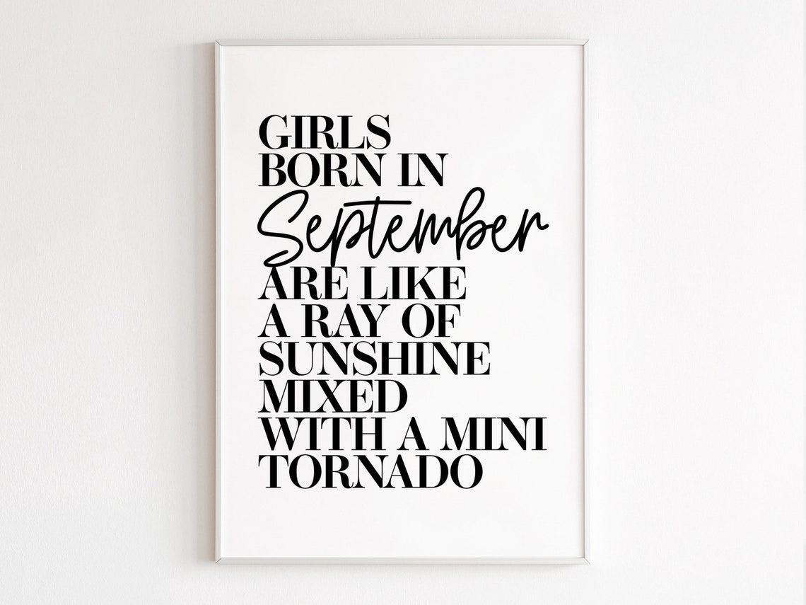 Girls Born In September Ray Of Sunshine Mini Tornado Birthday Poster