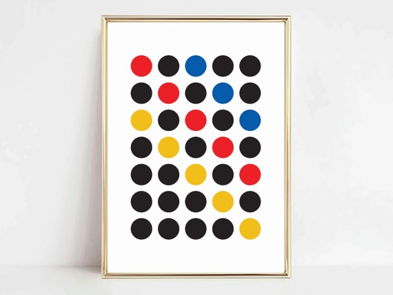 Mid Century Modern Wall Art Abstract Minimalist Print Retro Living Room Decor Geometric