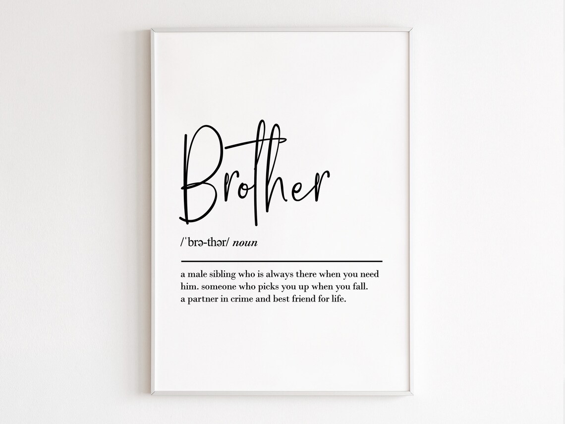 Brother Definition Art Print, Gift From Sister - Image 3
