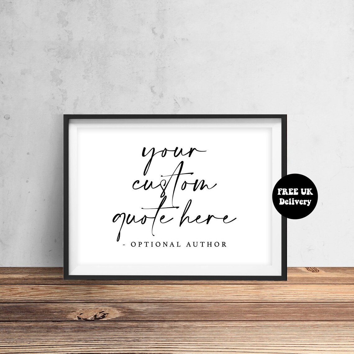 Personalised Typography Quote Art Print, Custom Text