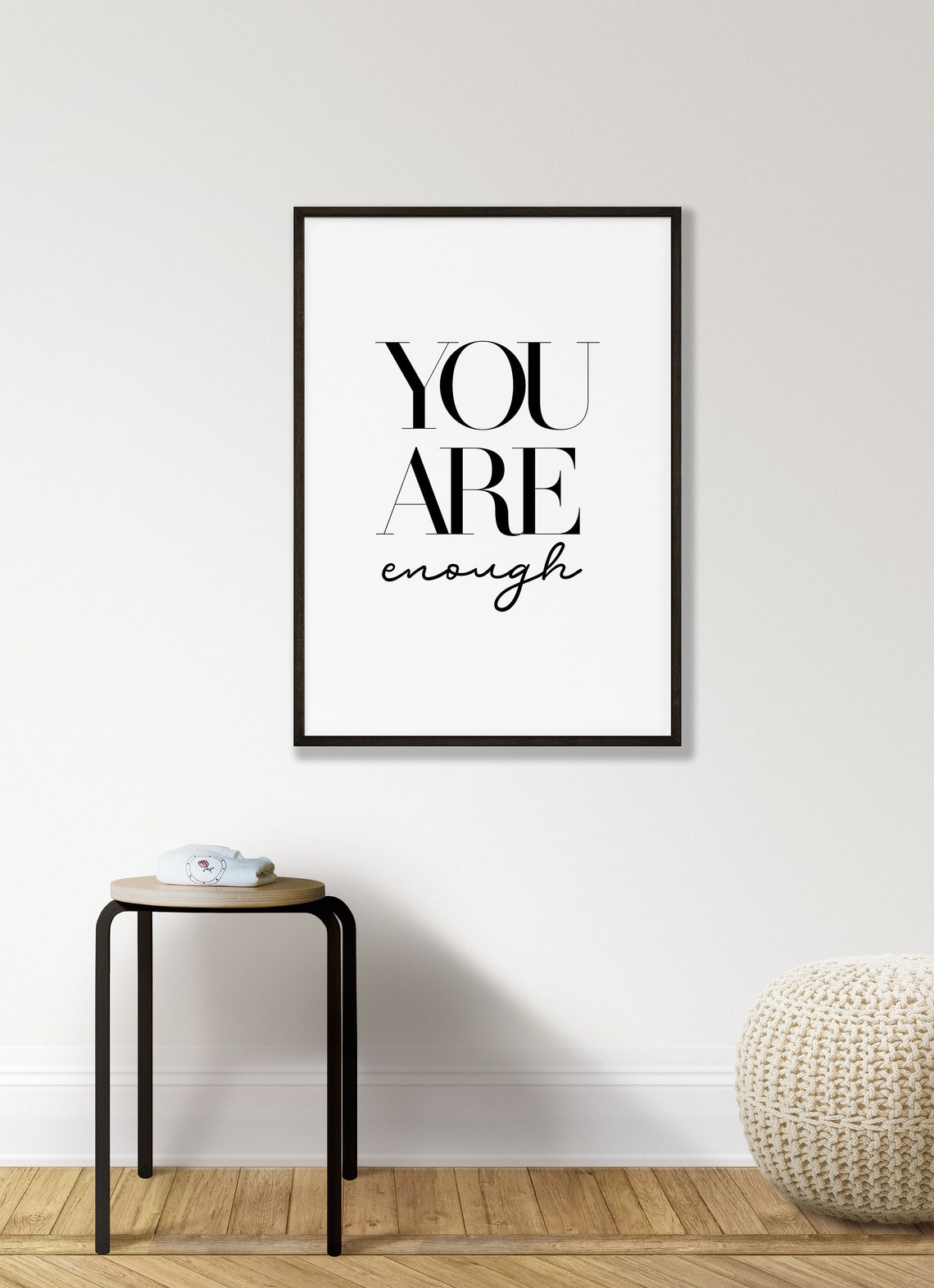 You Are Enough Daily Self Worth Affirmation Typography Poster - Image 5