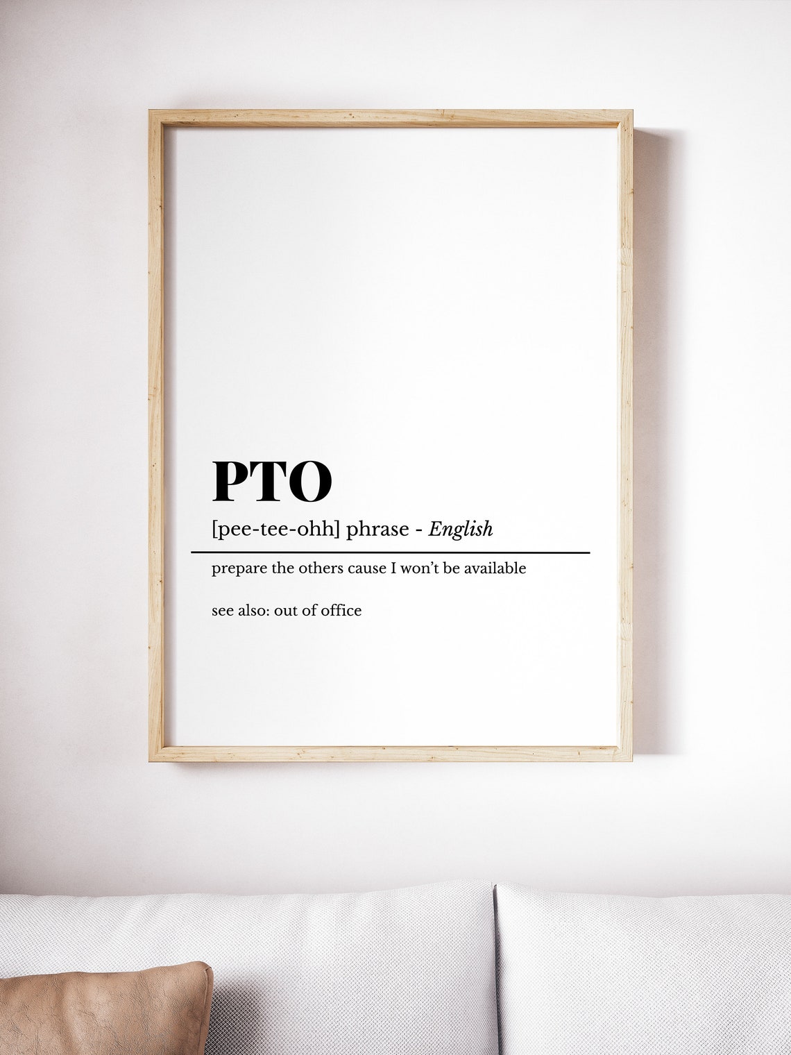 PTO Funny Definition Dictionary Style Office Humor Gift Poster - Image 4