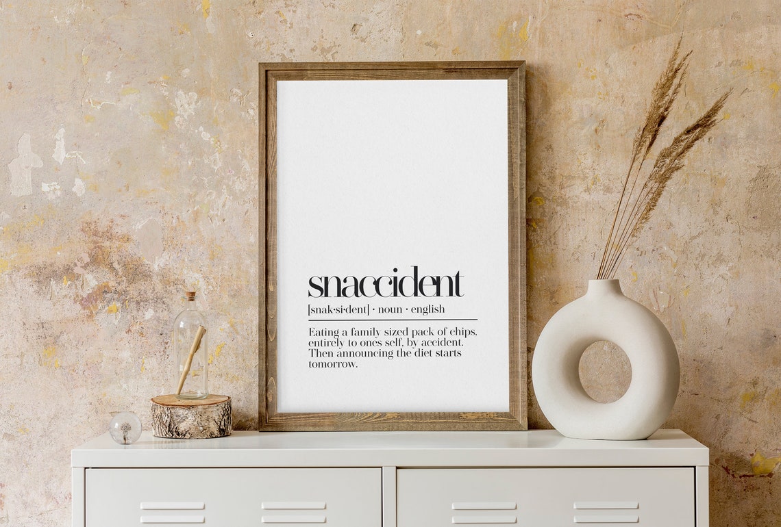 Snaccident Funny Food Dictionary Definition Kitchen Quote Poster - Image 2