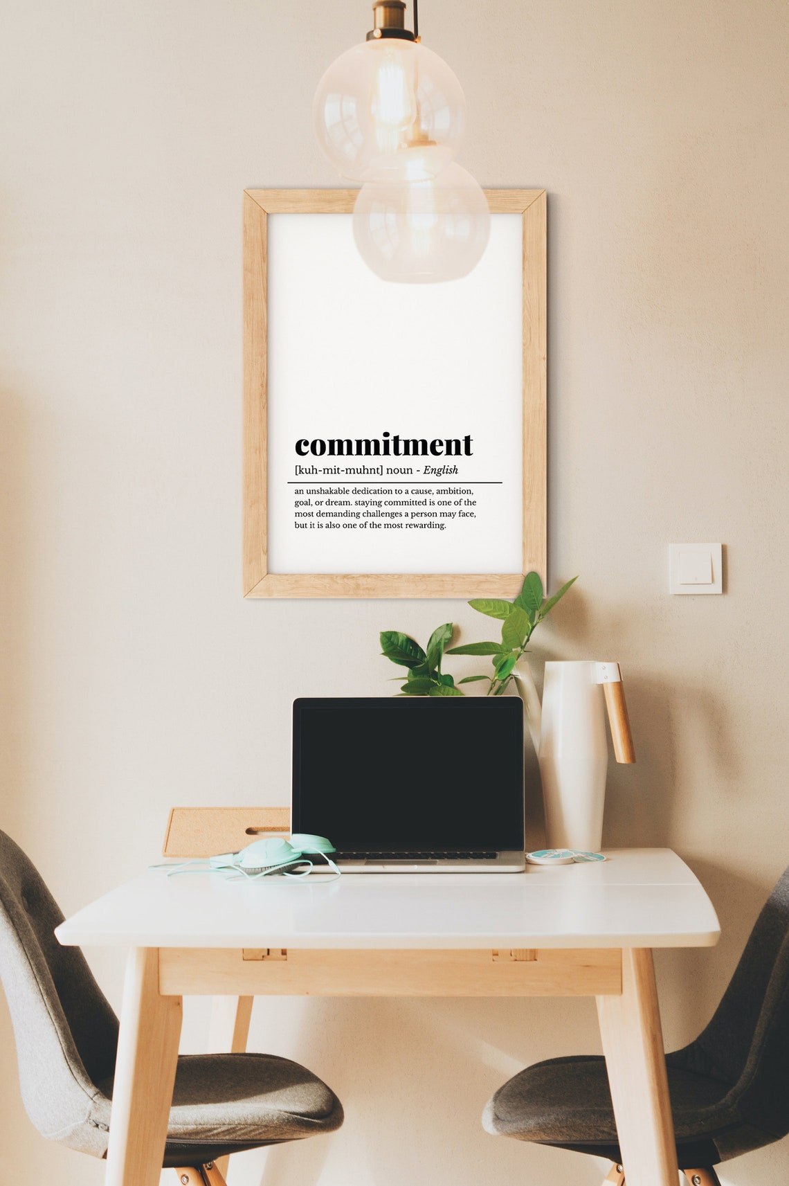 Commitment Definition Noun Dictionary Typography Wall Poster - Image 2