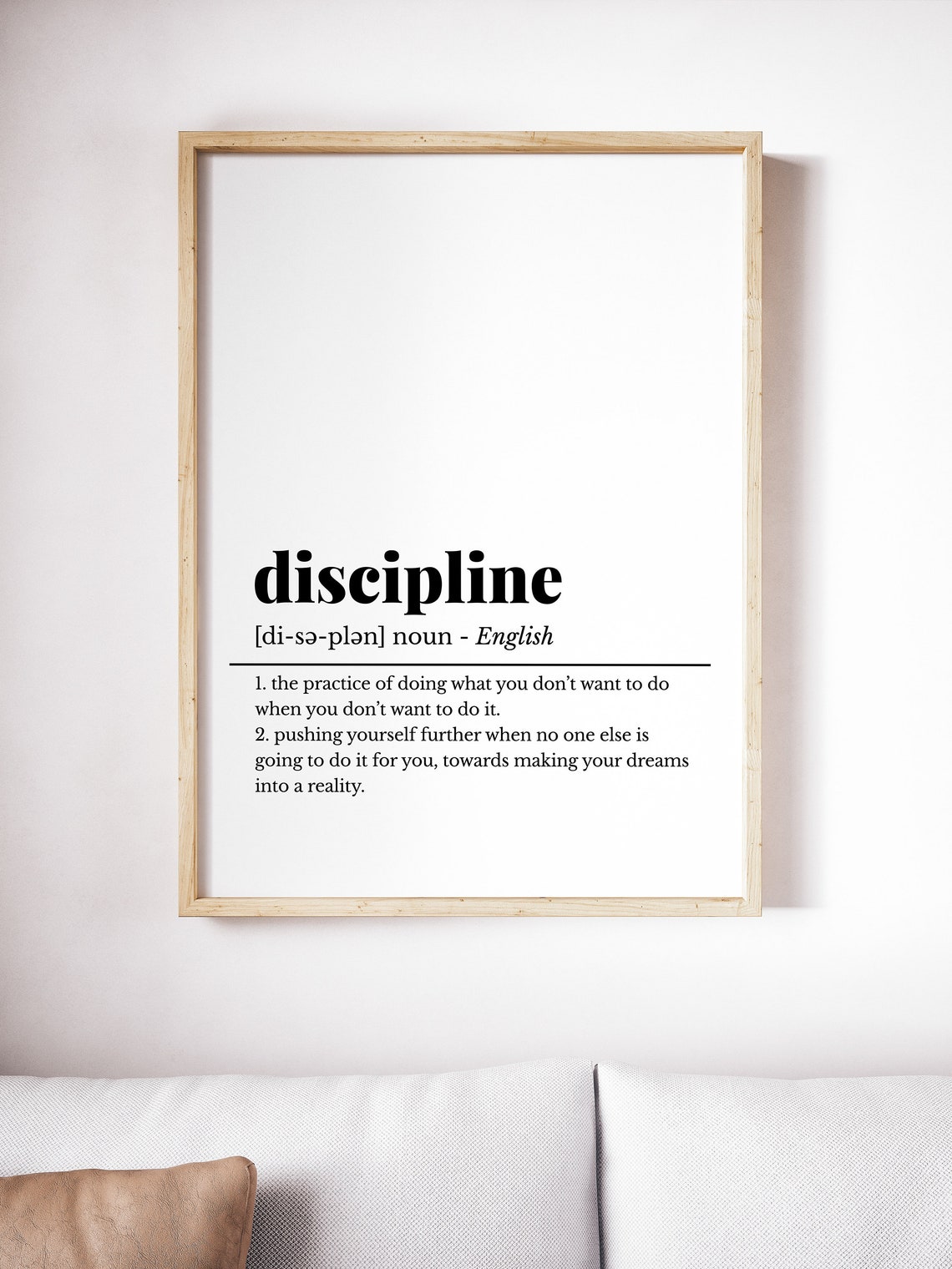 Discipline Definition Success Quote Inspirational Office Decor Print - Image 2