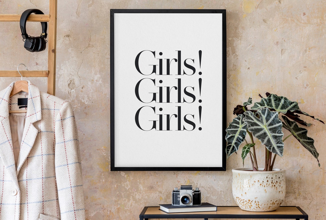 Feminist Wall Art Girl Girl Girl Boho Wall Decor Minimalist Wall Art Teen Room Decor Trendy Wall Art Girly Wall Art Girlfriend Gift