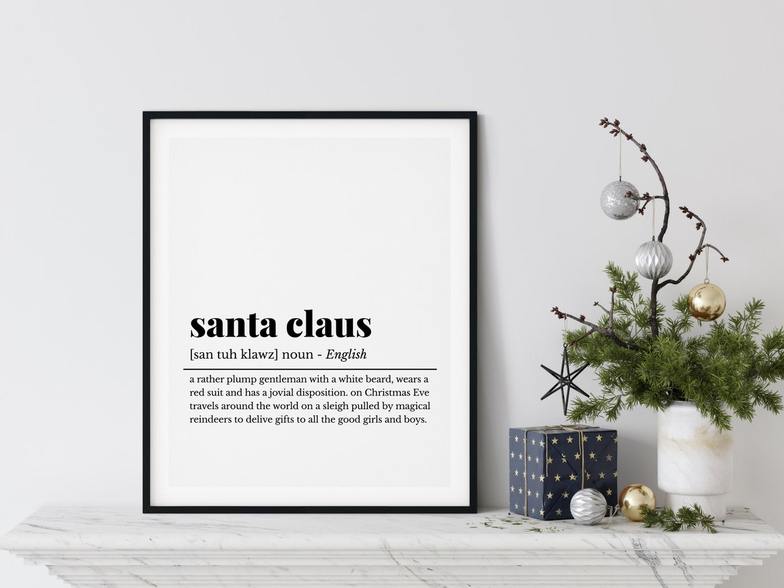 Santa Claus Funny Dictionary Definition Christmas Holiday Gift Poster - Image 3