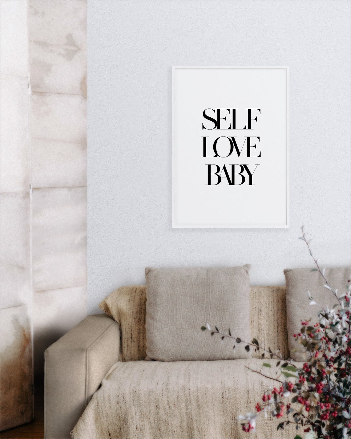 Self Love Baby Bold Black Serif Affirmation Wall Quote Poster - Image 3