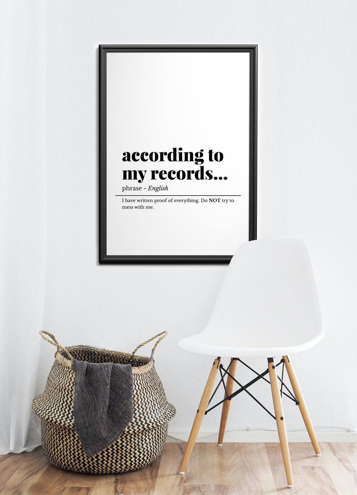 According to My Records Funny Office Definition Phrase Poster - Image 2
