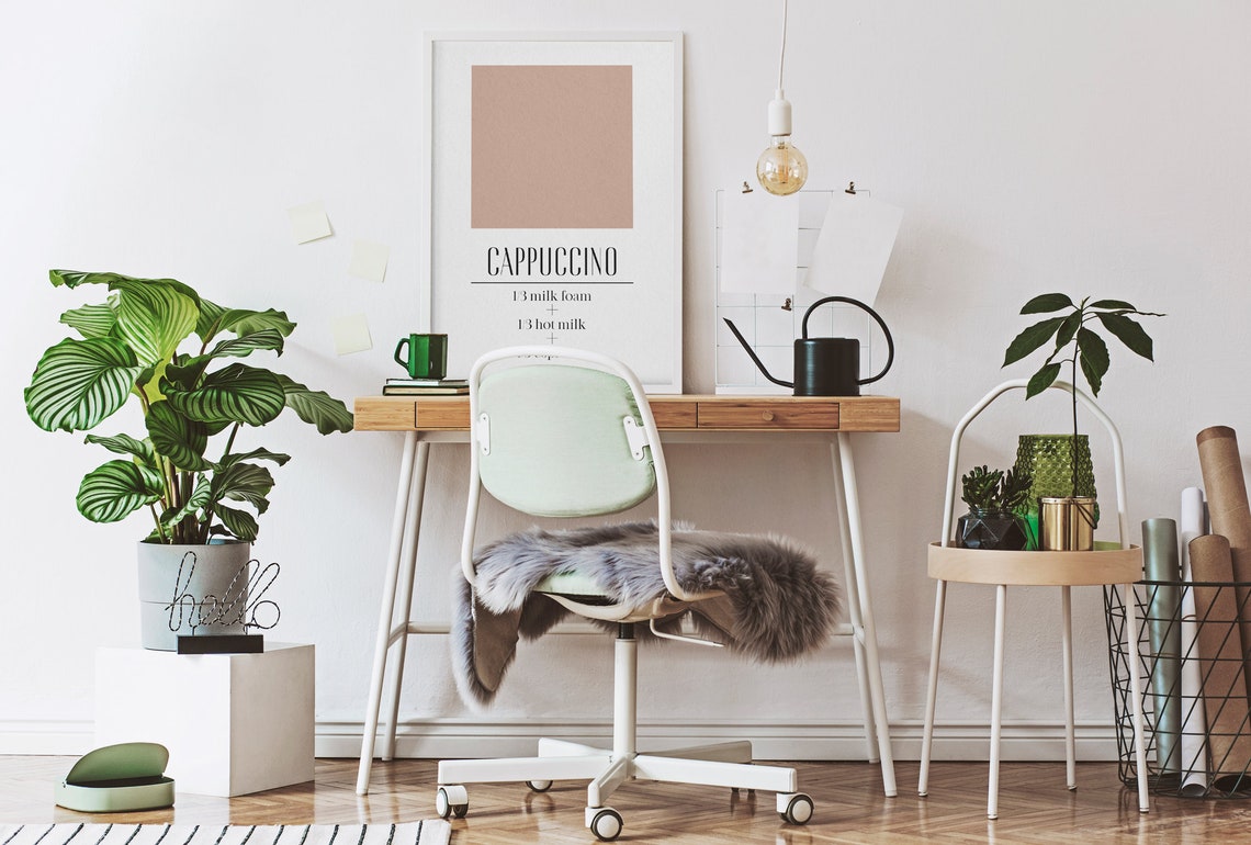 Cappuccino Coffee Recipe Milk Foam Espresso Minimalist Poster - Image 3