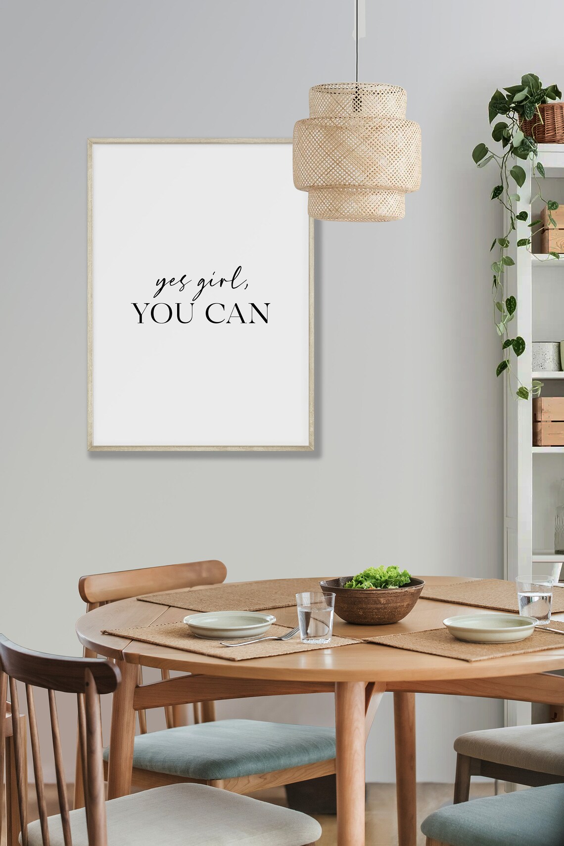 Yes Girl You Can Quote Print Motivational Feminist Bedroom Wall Decor - Image 3