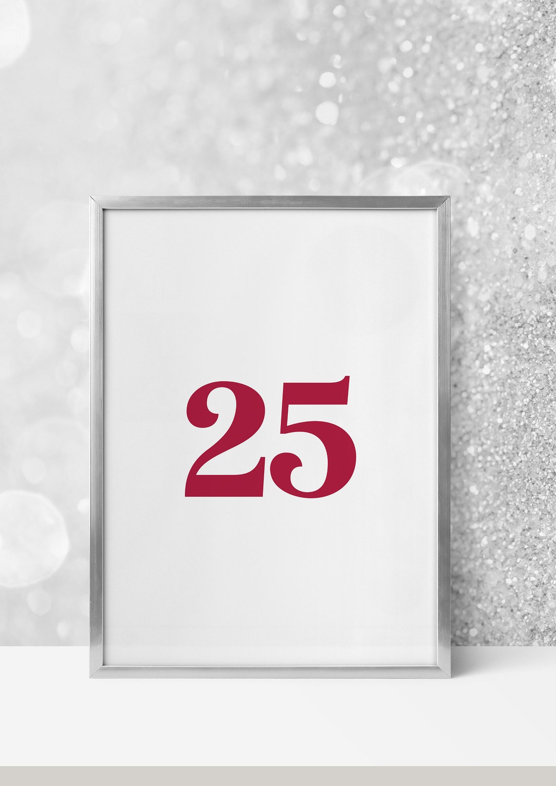 Christmas Countdown December 25 Minimalist Red Typography Art Poster - Image 2