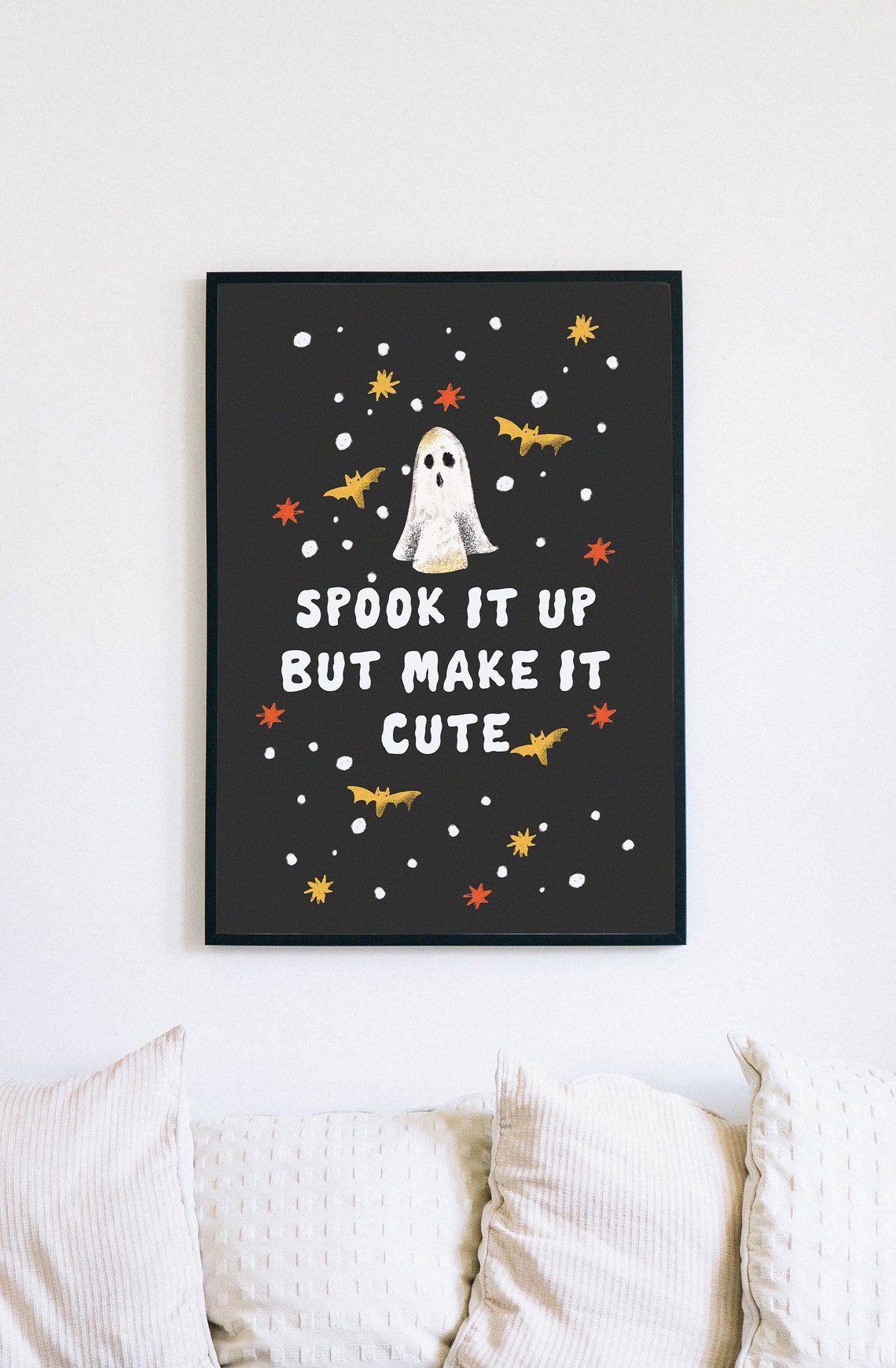 Spook It Up But Make It Cute Ghost Bats Halloween Party Poster - Image 2