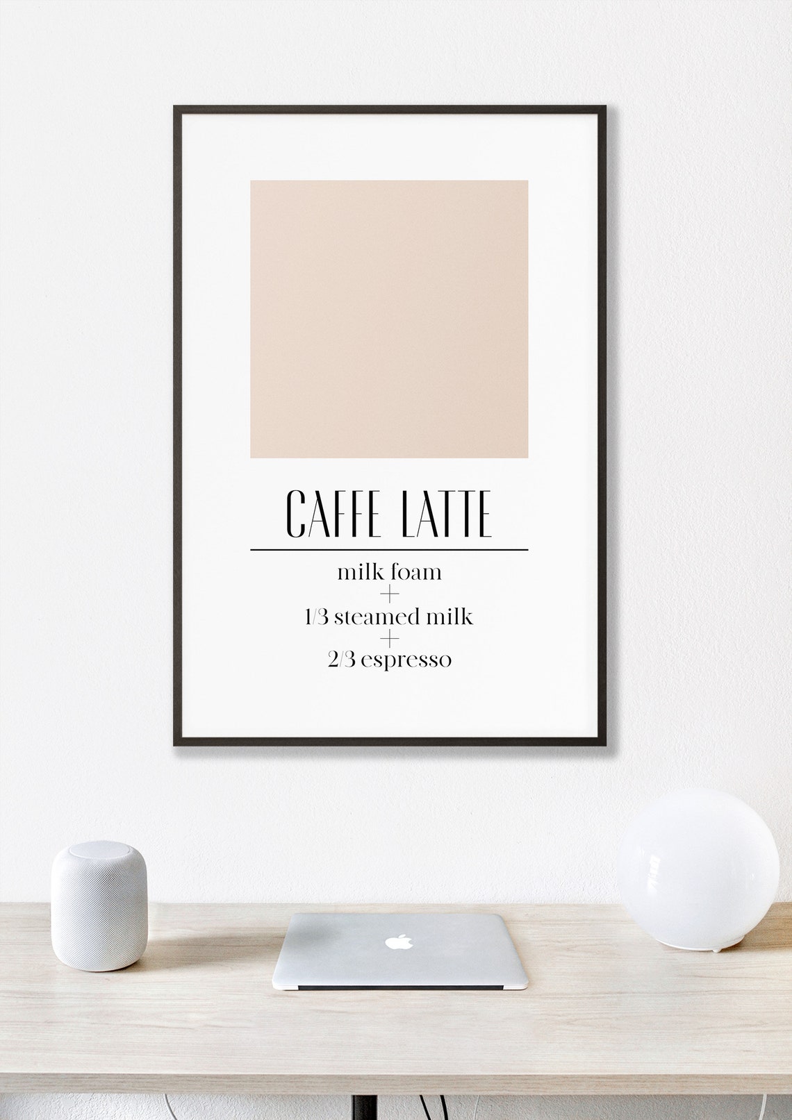 Modern Caffe Latte Coffee Recipe Steamed Milk Espresso Poster - Image 2