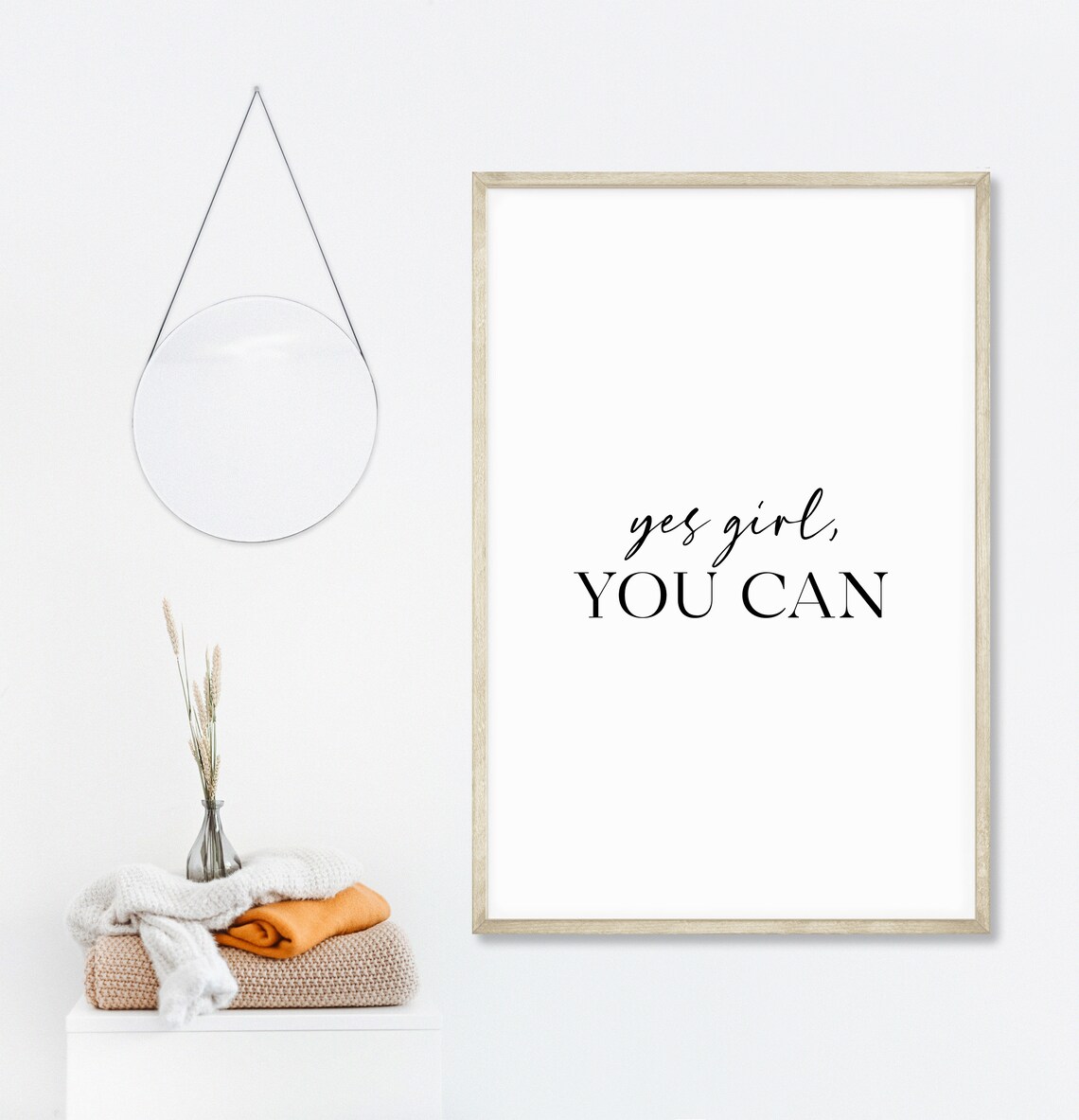Yes Girl You Can Quote Print Motivational Feminist Bedroom Wall Decor - Image 4