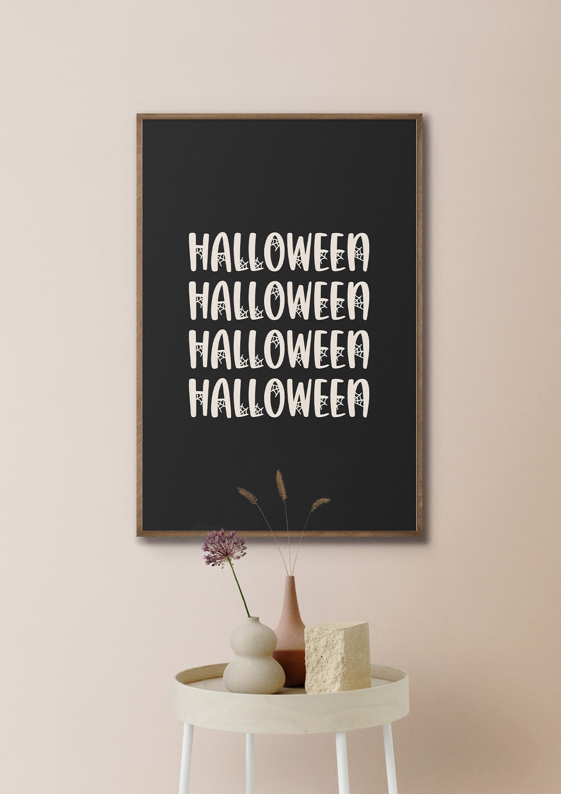 Halloween Repeated Spiderweb Lettering Fun Party Wall Poster - Image 4