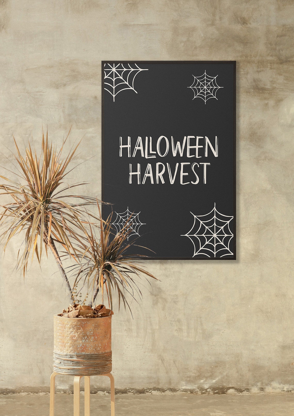 Halloween Harvest Spiderweb Lettering Autumn Party Wall Poster - Image 5