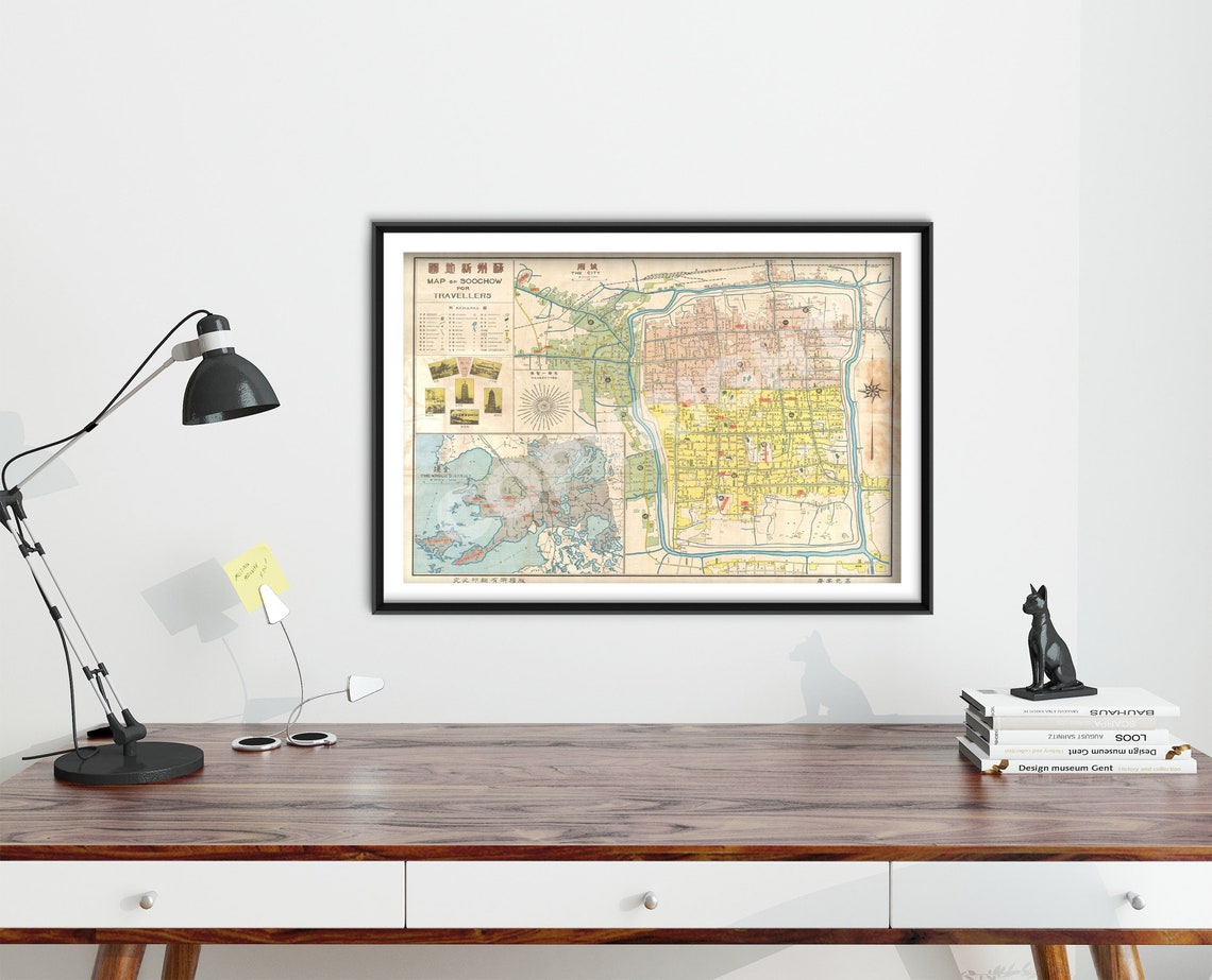 Reproduction Of A Vintage Map Of Suzhou Soochow China From 1931 Woodbg Poster Print Wall Home Decor Art Street Home Old Archive - Image 4