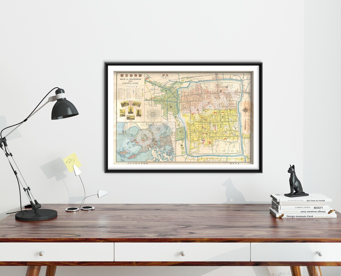 Vintage Map of Soochow Suzhou China Travellers City Map Poster - Image 4