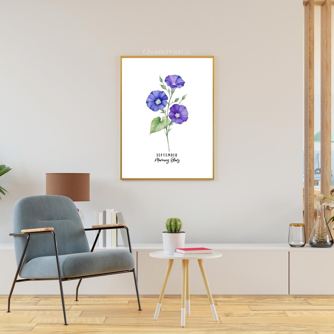 September Morning Glory Watercolor Art Print - Image 2