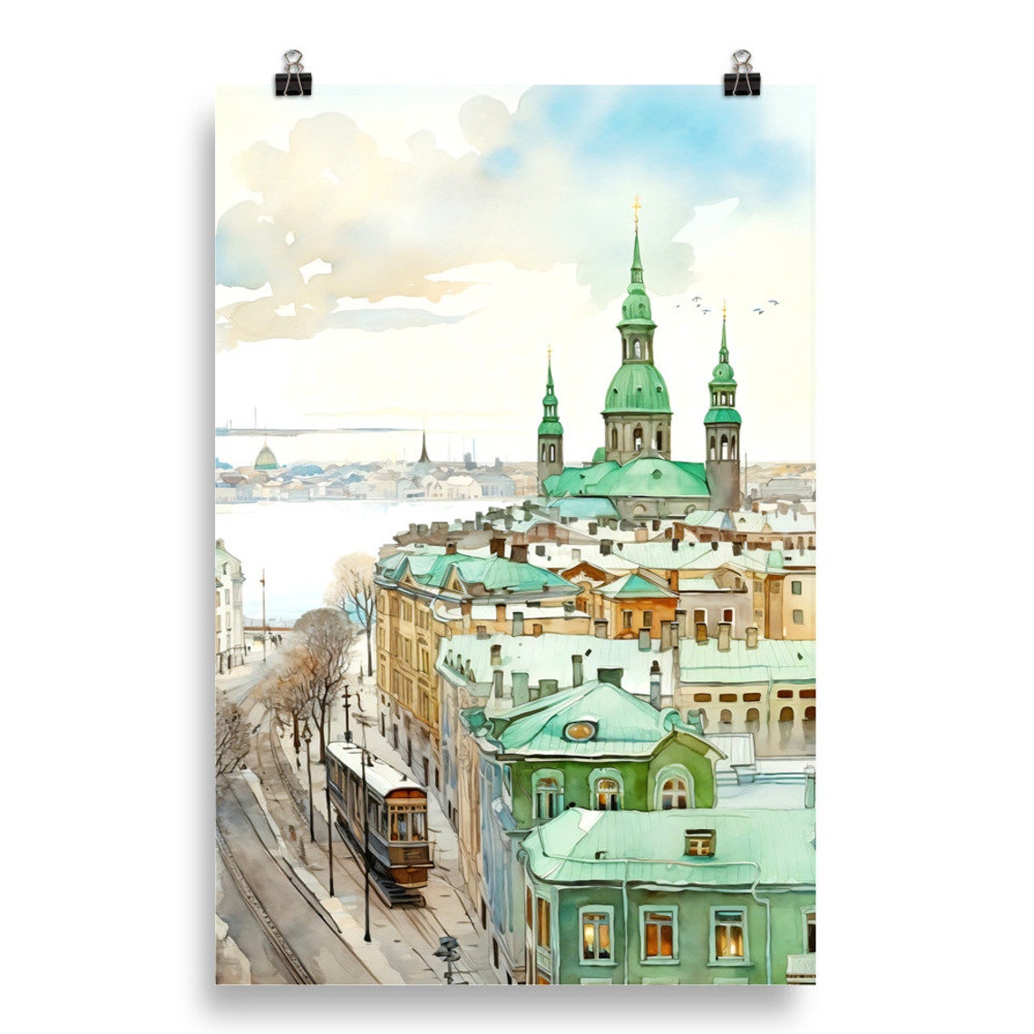 Helsinki Finland Watercolor Art Print Finland Painting European Picture European City Poster Europe City Artwork Travel Print - Image 5