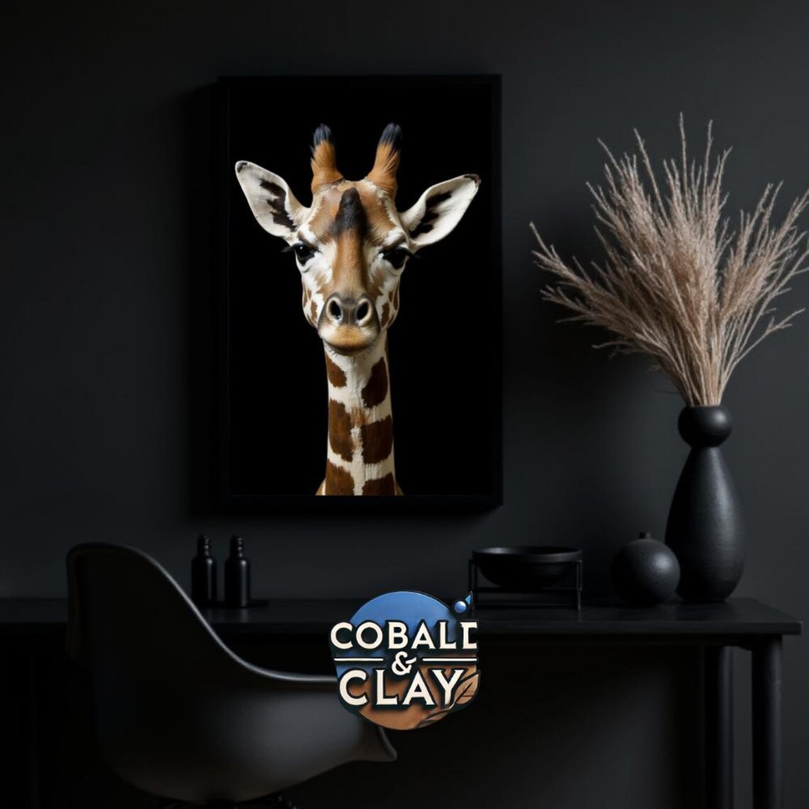Giraffe Wall Art, Modern Wildlife Poster