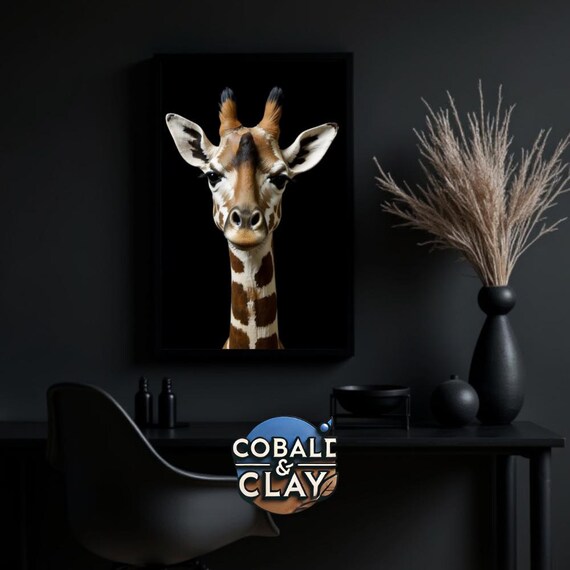 Giraffe Wall Art, Modern Wildlife Poster