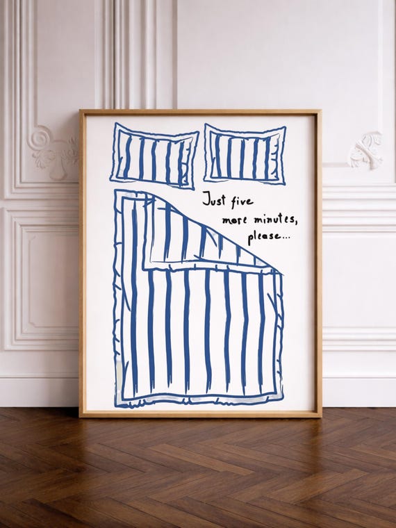 Home Decoration For Sleepy Peoplebedroom Wallart With Sleep References Funny Poster Ironic Just Five More Minutes Sentence