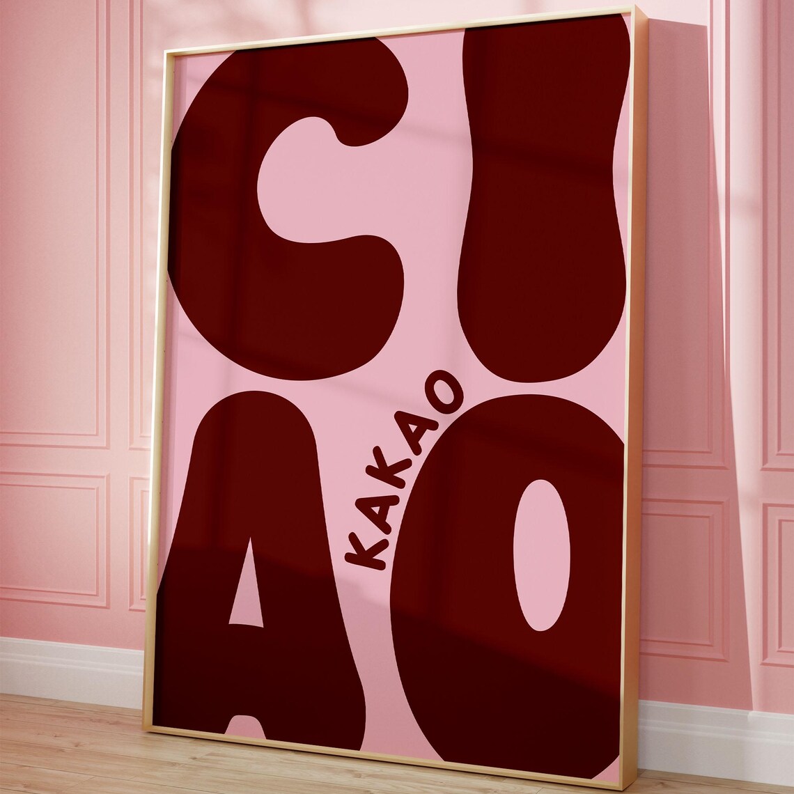 Ciao Kakao Typography Poster, Retro Kitchen Print