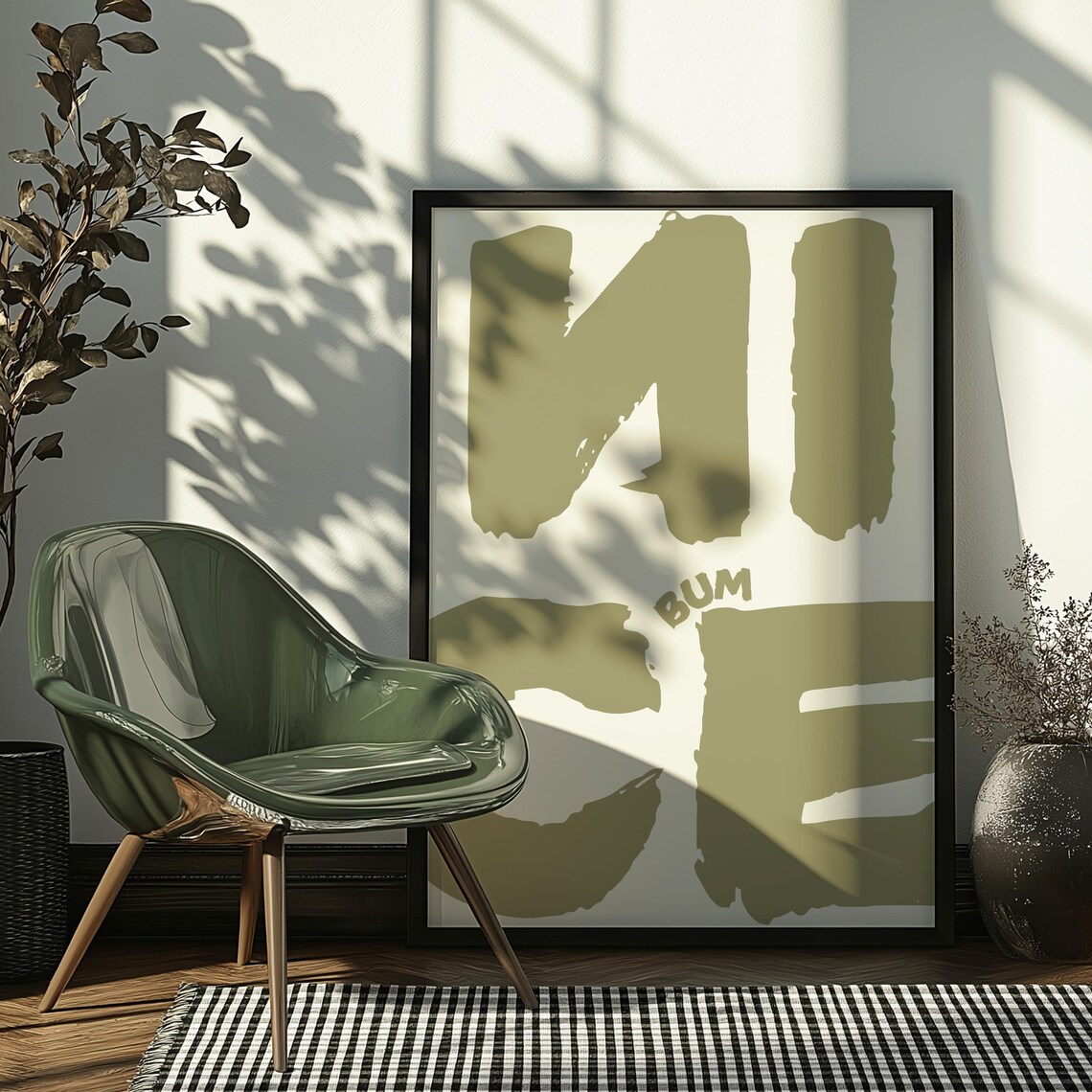 Nice Bum Bathroom Wall Art Print, Modern Typography - Image 2