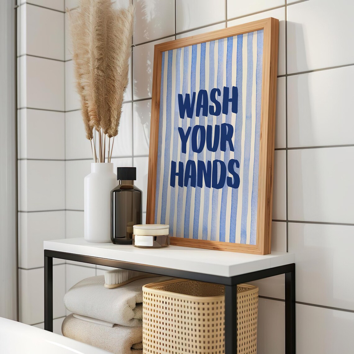 Wash Your Hands Art Sign, Inspirational Bathroom Wall Art Print - Image 2