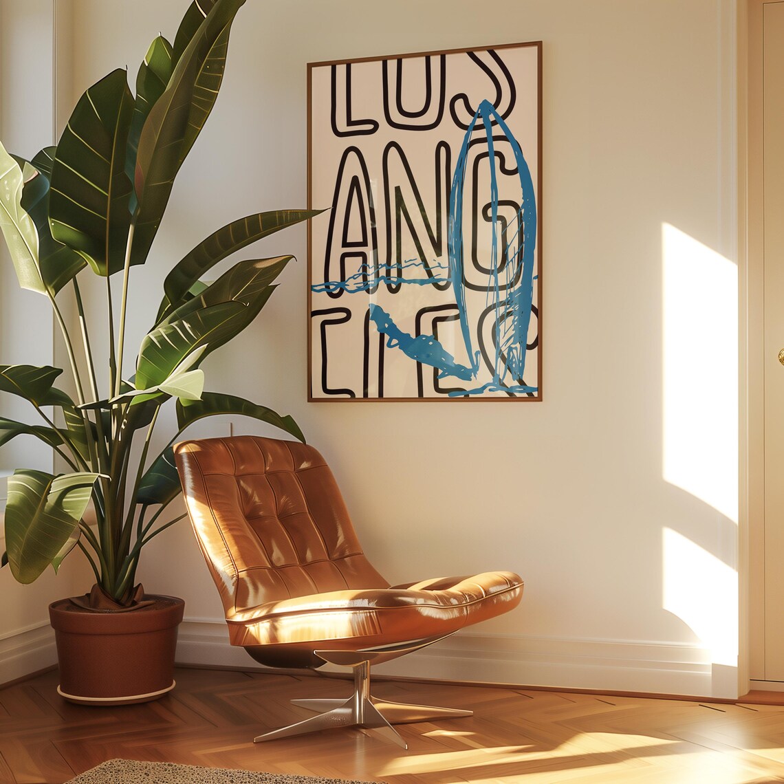Los Angeles Surf Art Print, Modern Coastal Decor - Image 2