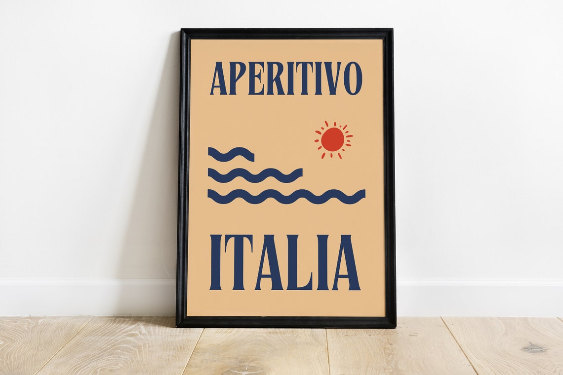 Aperitivo Italia, Minimalist Wall Art Print