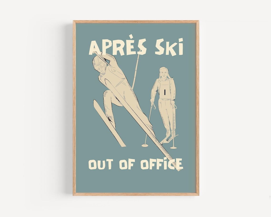 Vintage Après Ski Art Print, Ski Lovers Gift