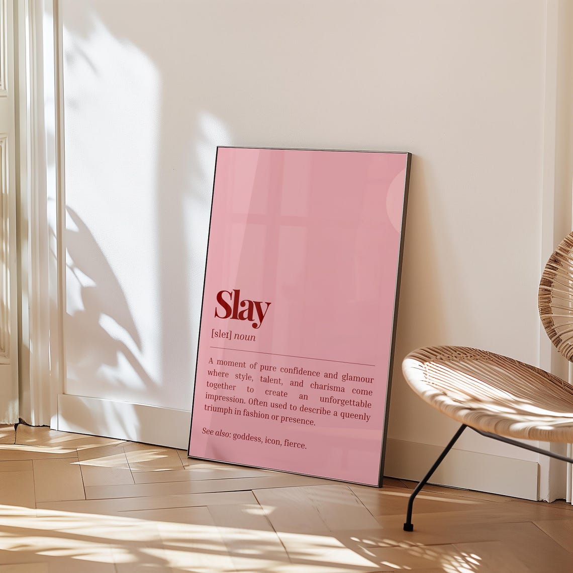 Slay Definition Pink Dictionary Style Feminist Confidence Poster - Image 2