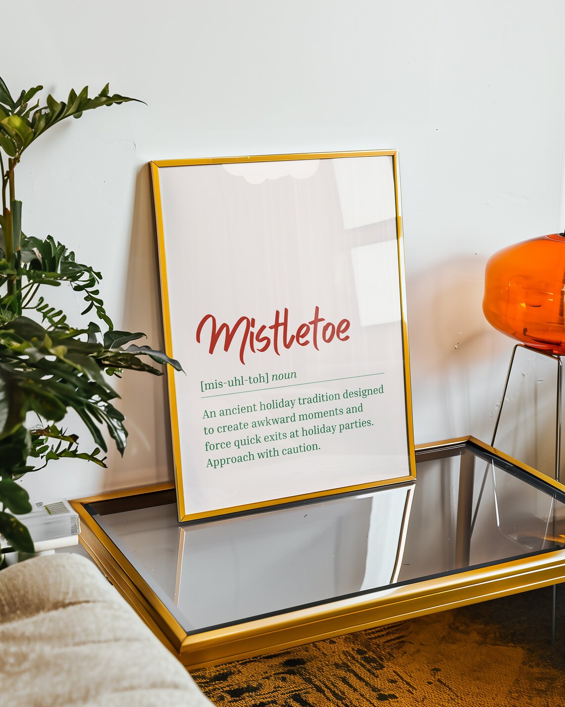 Funny Mistletoe Definition, Humorous Holiday Decor - Image 2