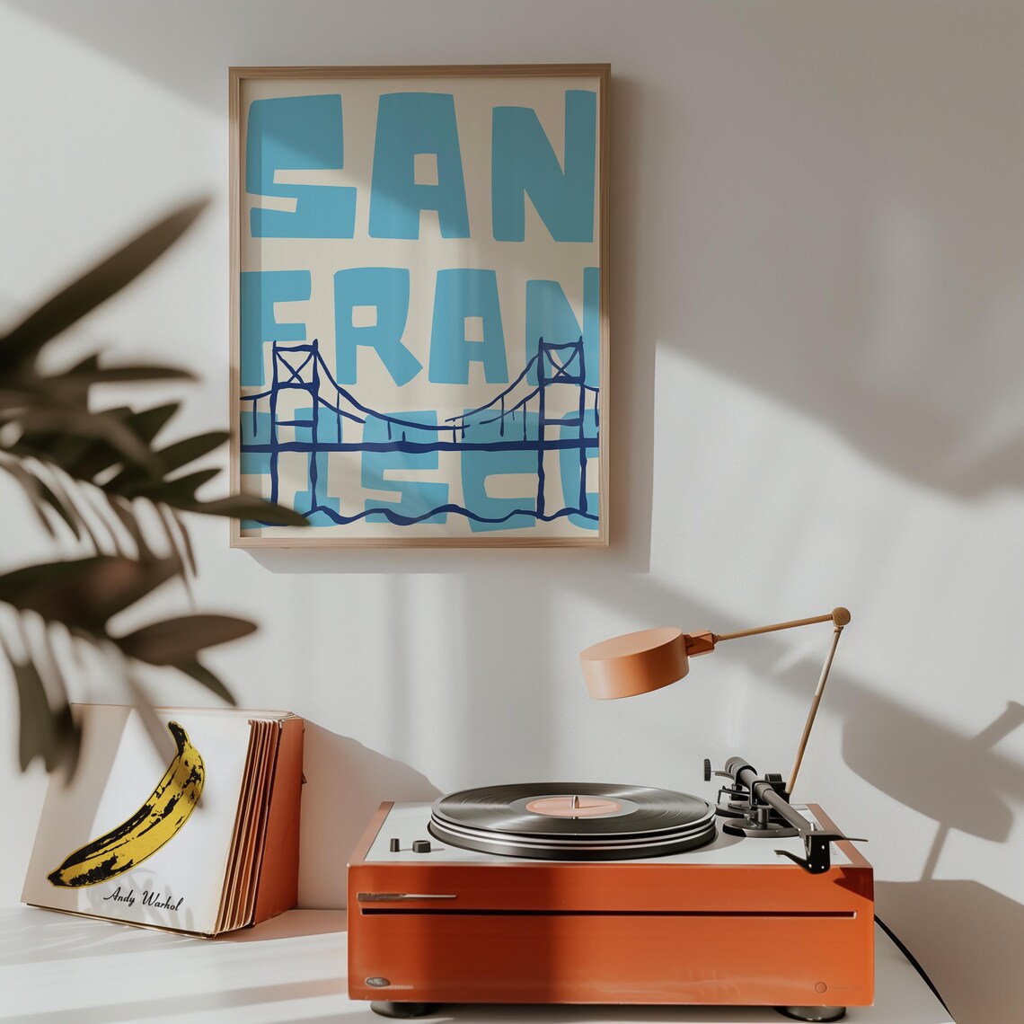 San Francisco Bridge Wall Art Blue Golden Gate Poster California Wall Decor Instant California Lover Gift - Image 2