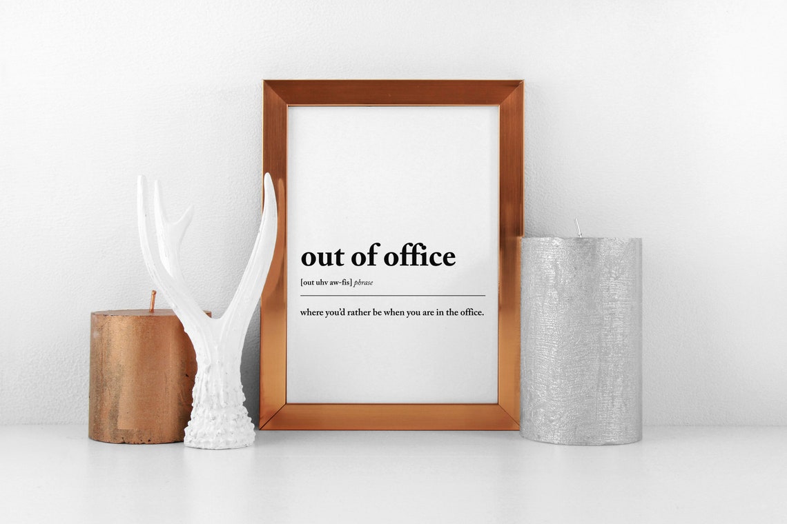 Out Of Office Definition, Funny Office Wall Art Print - Image 2
