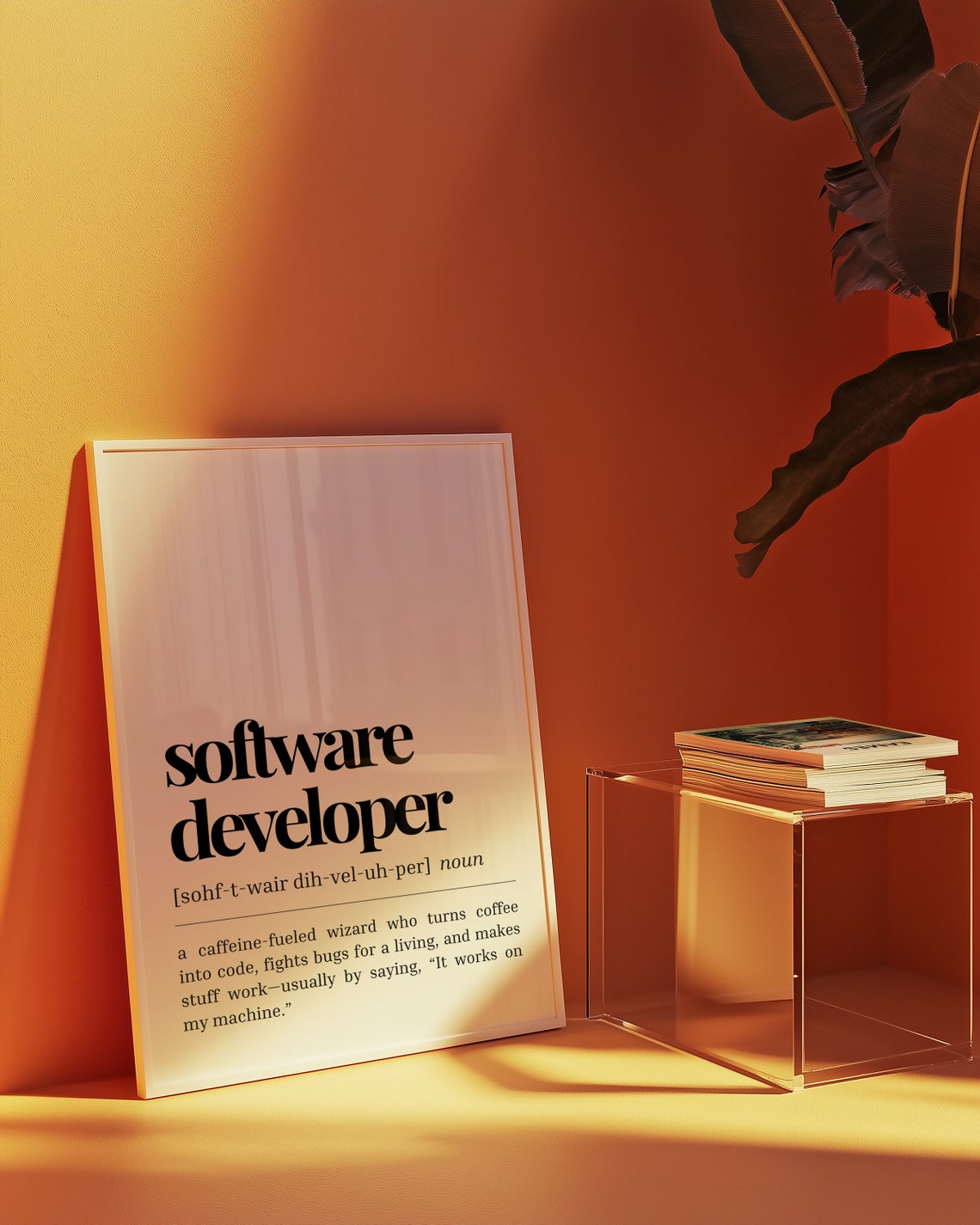 Software Developer Definition Print Funny Programmer Wall Art Instant Minimalist Office Decor Coder Gift Idea - Image 2