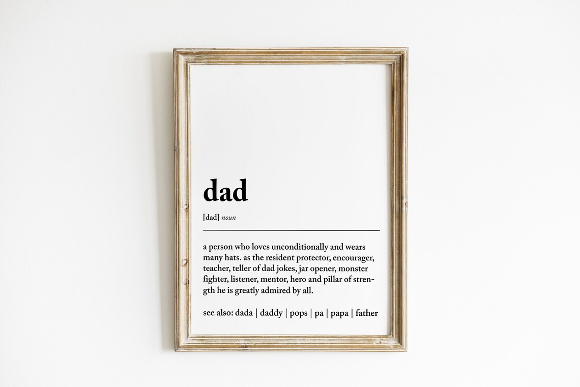 Dad Definition Art Print, Father's Day Gift for Dad
