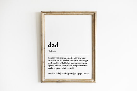 Dad Definition Art Print, Father's Day Gift for Dad