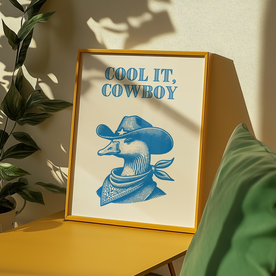 Cool It Cowboy Goose, Vintage Western Decor - Image 2