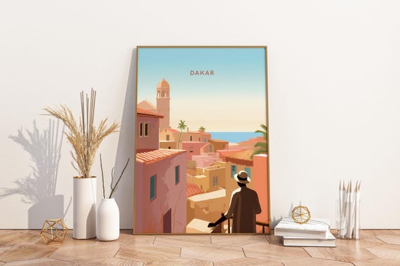 Dakar Senegal Africa Travel Print Poster Wall Art Vintage Trave