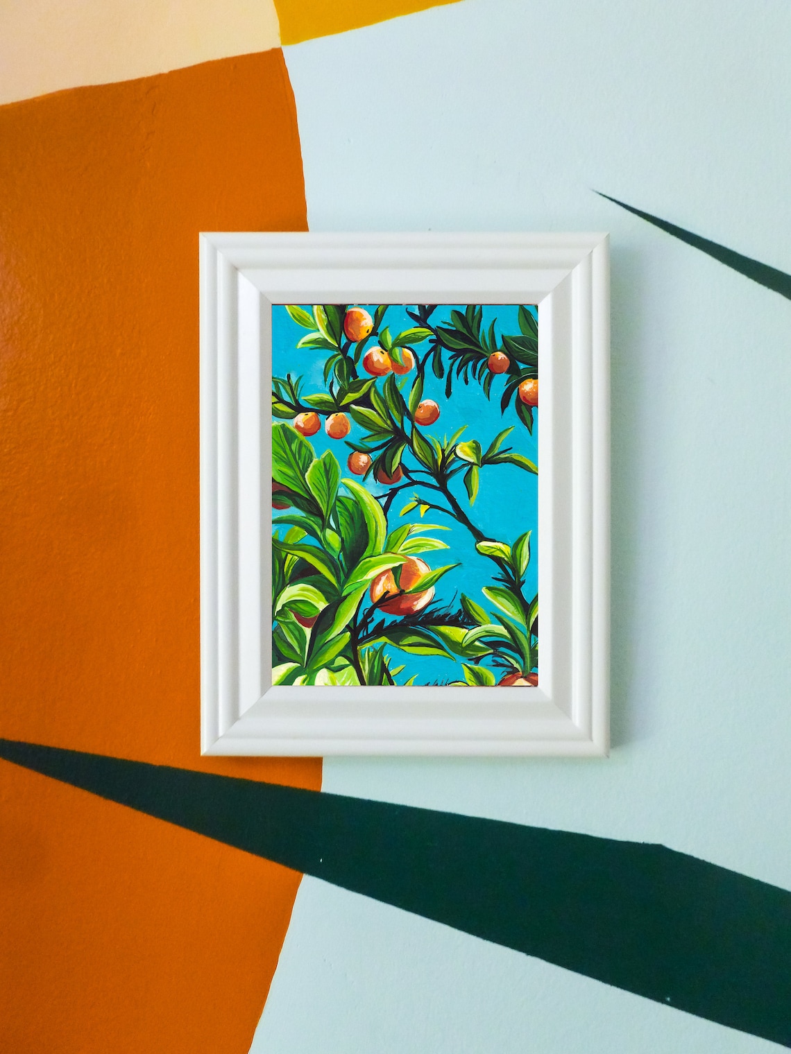 Oranges Watercolor Art Print, Modern Citrus Kitchen