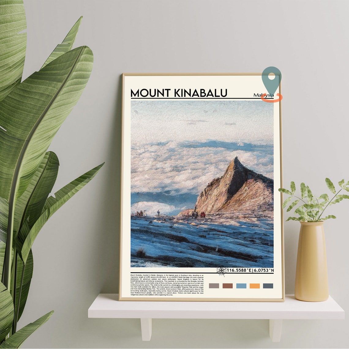 Mount Kinabalu Malaysia Summit Above Clouds Adventure Travel Poster - Image 5