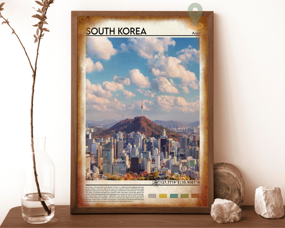 South Korea Print South Korea Poster South Korea Wall Art South Korea Travel South Korea Art Print South Korea Seoul Print Seoul City - Image 6