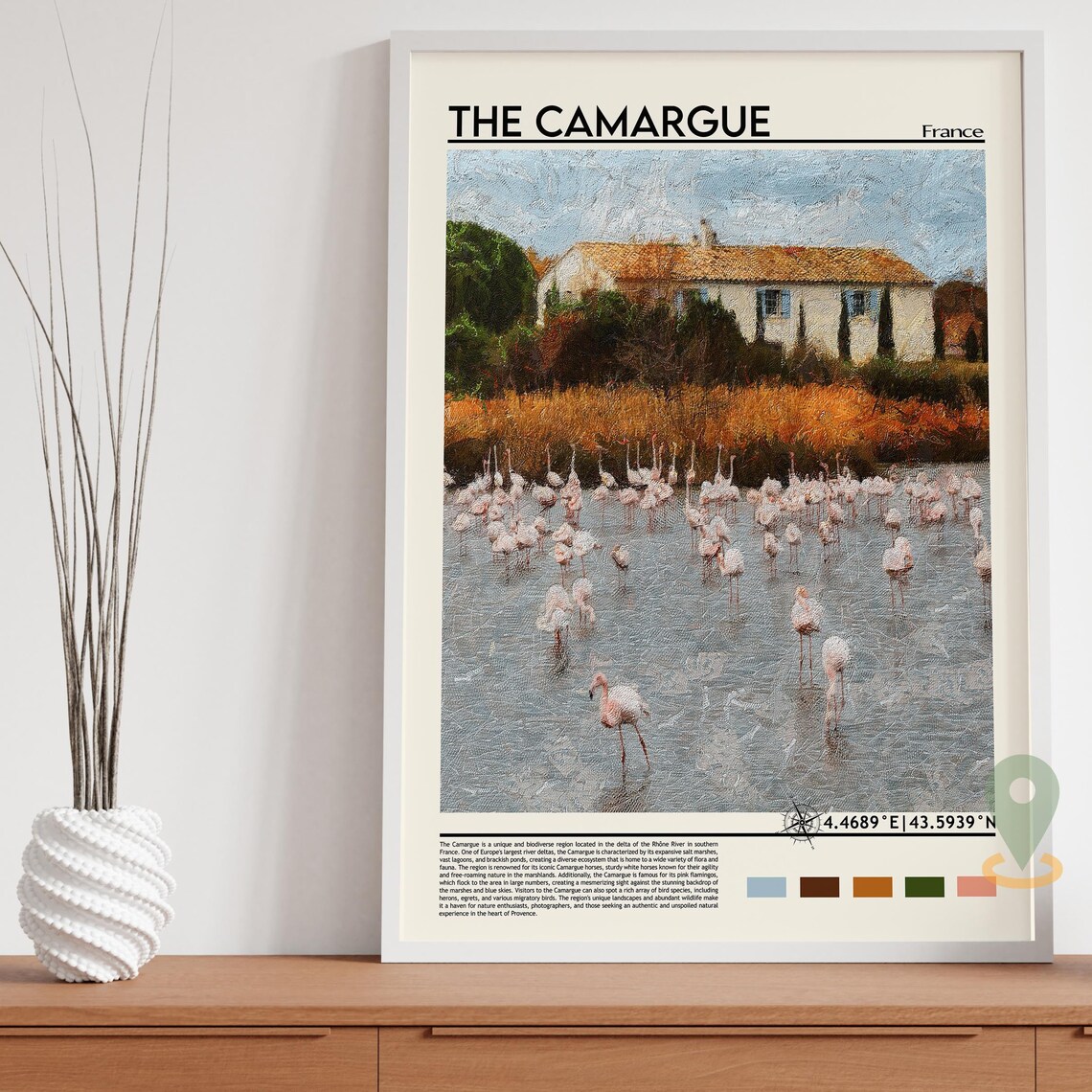 The Camargue France Flamingo Marsh Wetland Birds Travel Poster - Image 5
