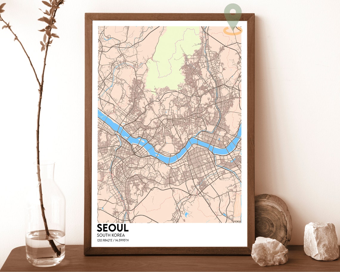 Seoul Map Seoul Map Print Seoul City Map Seoul Wall Art Seoul Poster Seoul Poster Seoul Photo Seoul Poster Print Seoul South Korea - Image 4