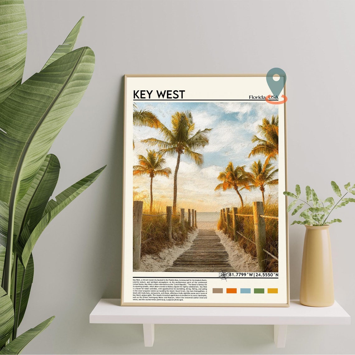 Key West Florida Palm Beach Sunset Photo Travel Poster Home Decor - Image 3